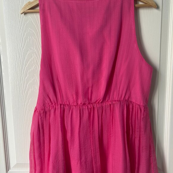 Milly Top Silk Chiffon Pink Bow Keyhole Blouse SZ12 Retro Paris Hilton Glam NWT - Picture 8 of 13
